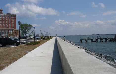 From these measures a recommended flood protection plan was developed consisting of the following elements: Installation of flap roller gates on the outlet from the Fort Monroe moat to prevent back
