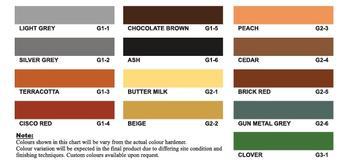 Colour shown in this chart will be vary from the actual pebbles colour Masterpav DF100 & DF200 Colour Chart Colours shown