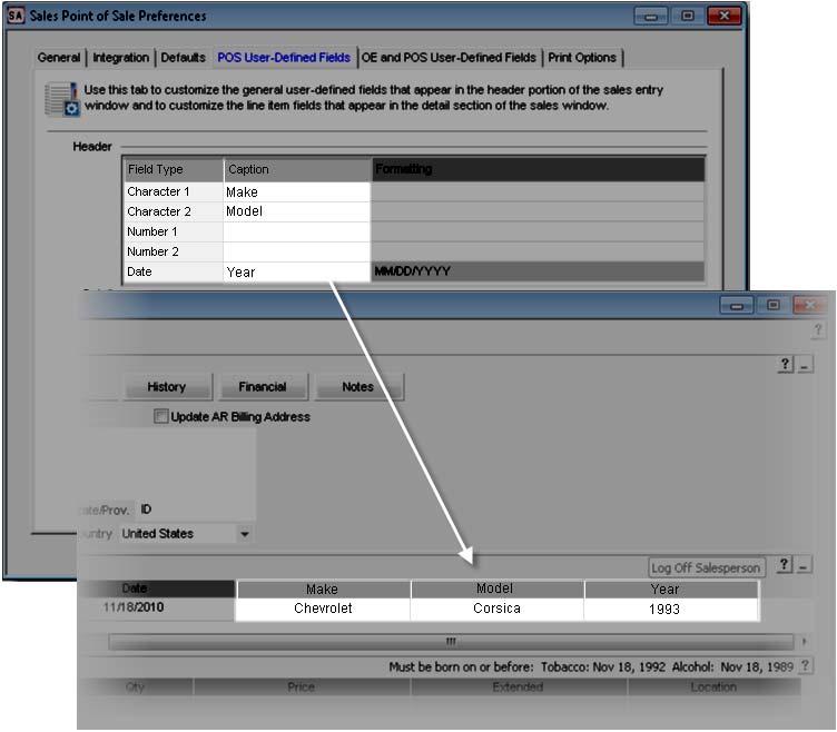 Figure 4: Obtain and track customer information in Sales For more information about setting up UDFs in Sales, see the Sales Administrator guide.