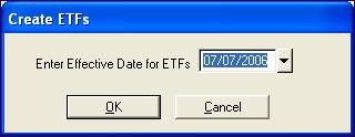 Select or enter the effective date and click OK.