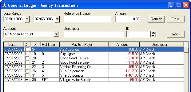 2 Rolling Back Money Transactions Lesson 7: Rolling Back Money Transactions The roll back money transactions utility lets you recreate a check payment or an EFT file.