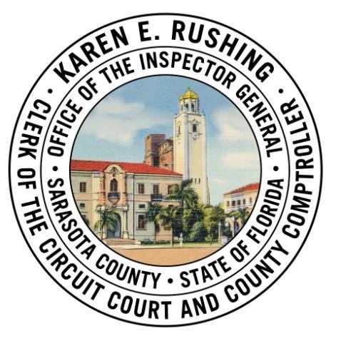 KAREN E. RUSHING Clerk of the Circuit Court and County Comptr oller Investigation of Knight Trail Park Pistol and Rifle Range Cash Handling Activities Investigative Services Karen E.