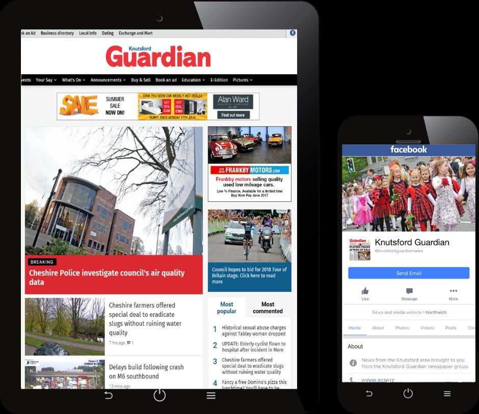 Knutsford Guardian Series encapsulates the best of the area, from what's on and entertainment, leisure to retail, property, motors, jobs and much more.