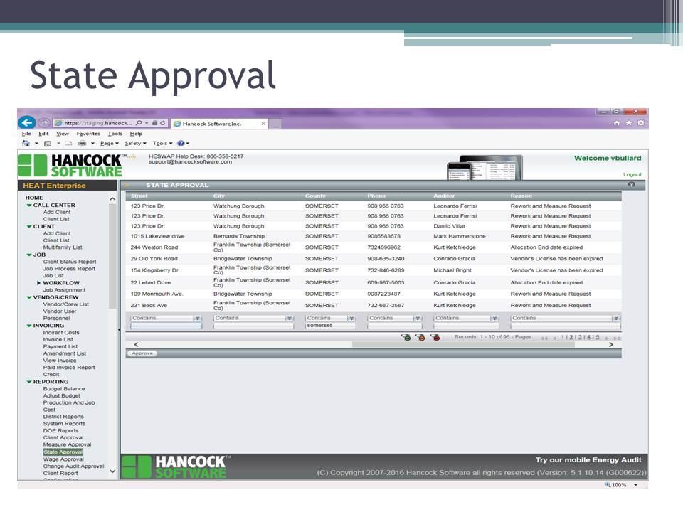 The final approval screen is the State Approval Screen.