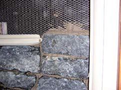 You may need to insert galvanized screws around stones that needed to be held in place while mortar sets.