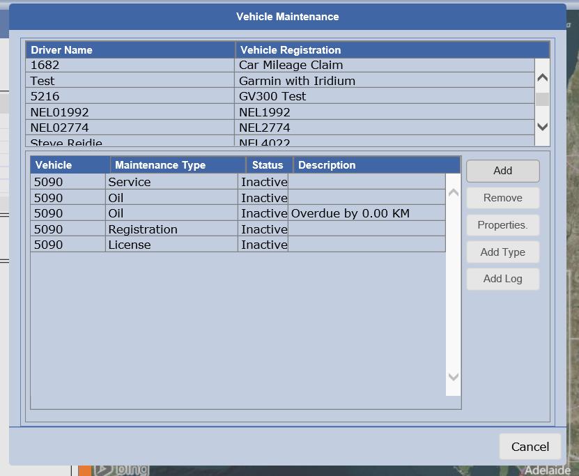 Click on add, to open the Add Vehicle Maintenance Schedule Properties window and enter the