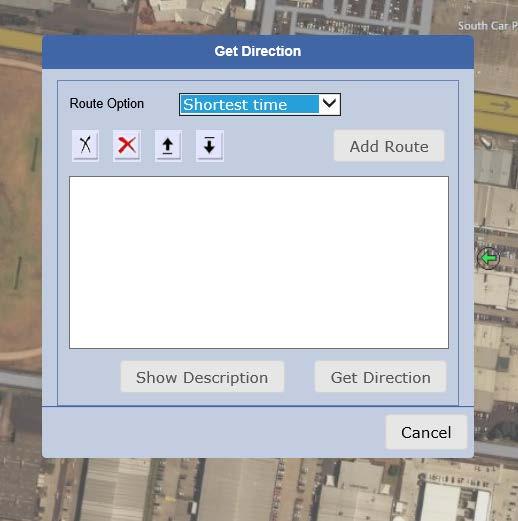 Route To: The route to a particular address can be sent to the driver of the vehicle by using this option.