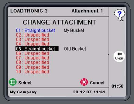 OPERATOR S MANUAL page 21 3.5 Changing and Deleting Attachment 10 different attachments can be used with LOADTRONIC 3.