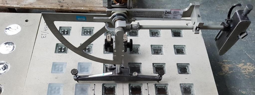 5 Slip Test Details of the Test Programme The slip resistance testing was carried out using a TRRL Pendulum Tester and followed the method described in The assessment of floor slip resistance, The UK