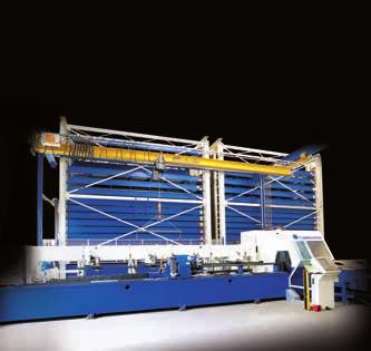 Infeed to a sawing machine by means of connected roller conveyor Various storage