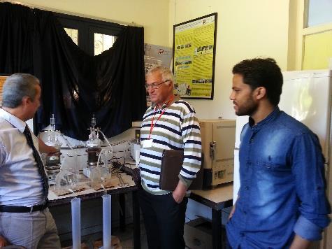 Figure 7A (left photo): AMADES biogas research laboratory. From the left to right: Prof. Hassan El Bari (WP 5 leader), Prof.