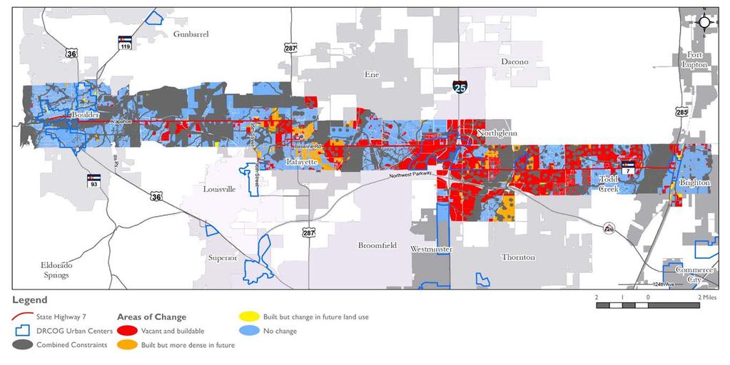 Figure 5: Areas of Change Sources: City of Boulder, Boulder County, City and County of Broomfield, Town of Erie, City of Lafayette, City of Thornton, City of
