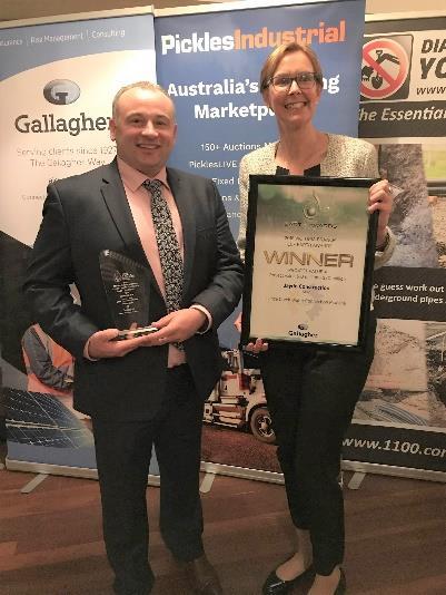 CFF EARTH AWARDS JAYDO CONSTRUCTION (Lance Creek Water Cnnectin Prject) Suth Gippsland Water and the Lance Creek Water Cnnectin prject team cngratulate Jayd Cnstructin wh were recently awarded the