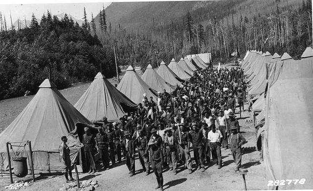 Forest fire training at Skagit Civilian Cons. Corps camp, Mt.