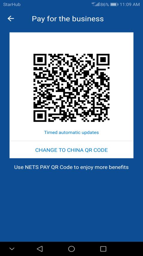 QR payment - User present mode From Home Screen, Click My QR Merchant Enters