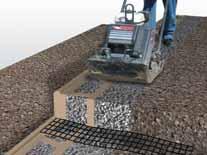 Reinforcement Grid Build: A typical reinforced wall has geogrid installed on every other course.