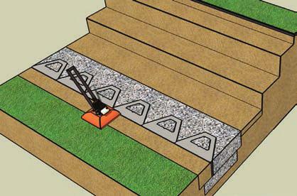 Place the backfill, leaving a minimum of 12 inches of space between the retaining wall unit and the backfill, for the drainage aggregate (1/2 to 3/4 angular gravel with a