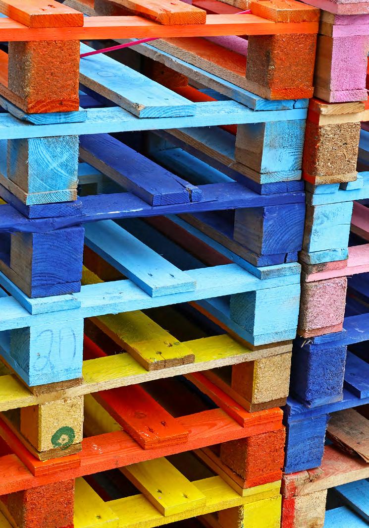 The most standard pallet size in the U.S. is 48" x 40" and can hold up to 4,600 lbs. Other common sizes include 42" x 42" and 48" x 48".