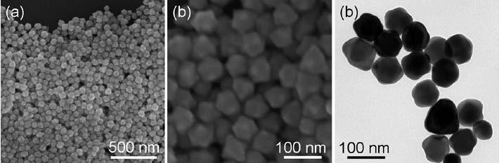 Figure S14. SEM and TEM images of trisoctahedra prepared in the presence of CTAC. Figure S15.