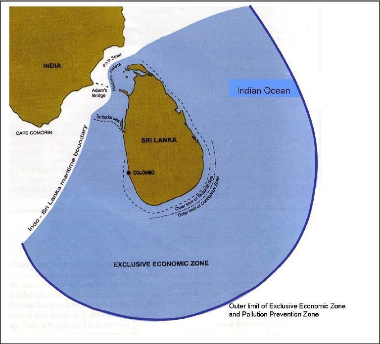 Fig 1: Exclusive Economic Zone (EEZ) of Sri Lanka [2] 2.