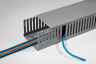 3.7 Cable Protection Systems Wiring Ducts Rigid PVC Wiring Ducts HelaDuct HTWD-PD DIN-sizes HelaDuct HTWD-PD wiring ducts are used to route and protect wires in control panels and switching systems.