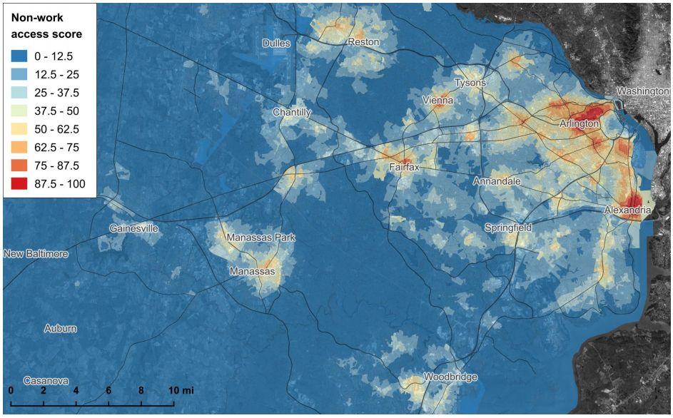 Virginia observations Uses GIS software used for Access to Jobs measures