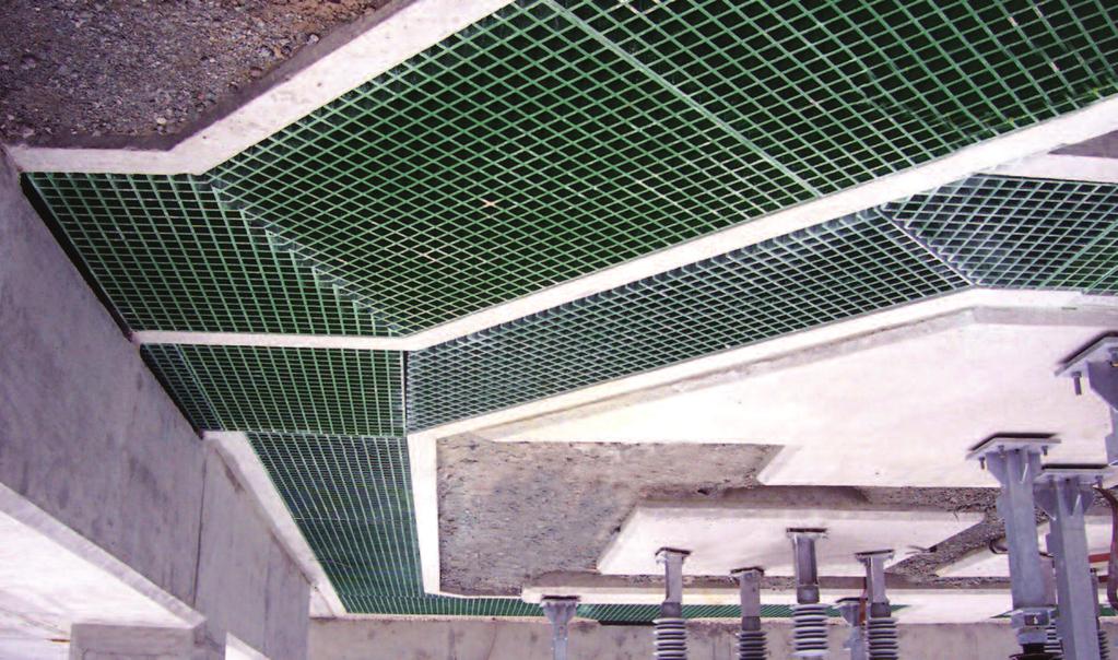 Eectrica Sub Station using non-conductive fibregass grating Her