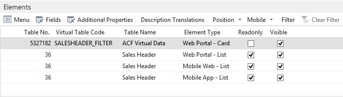 Data sources User interface is set-up in Anveo Pages in Dynamics NAV.