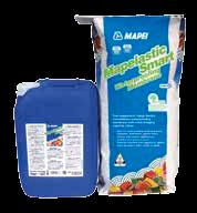 Mapelastic SAFETY INSTRUCTIONS FOR PREPARATION AND APPLICATION Mapelastic component A contains cement that when in contact with sweat or other body fluids causes irritant alkaline reaction and