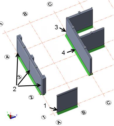 Solver Model Handbook Concrete wall extension examples The view below illustrates some examples where wall extensions can be applied. 1.