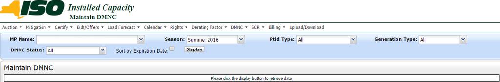 Submitting Test Data To submit data select Maintain DMNC Results Supplier s Name Sort