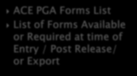 ACE PGA Forms List List