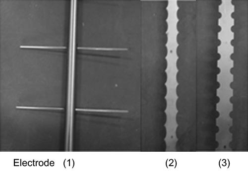 Performance of a Pilot-Scale Wet... 411 Fig. 3. Tested discharge electrodes. Nozzle head Supporting insulator Discharge electrode frame Collector surface, a nanomaterial was coated on the surface.