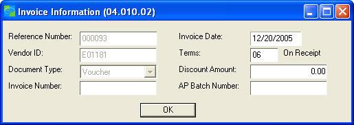 Report Assistant Purchasing Module Invoice Information 04.010.02 Screen Apdoc.refnbr Apdoc.