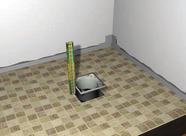 After tiling the base of the shower area, we recommend that you add a further narrow border of tiles approximately
