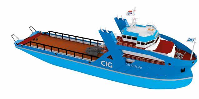 She comes with a hold capable of containing 10, 20 or 40 feet containers on two levels and space above the upper deck hatches.