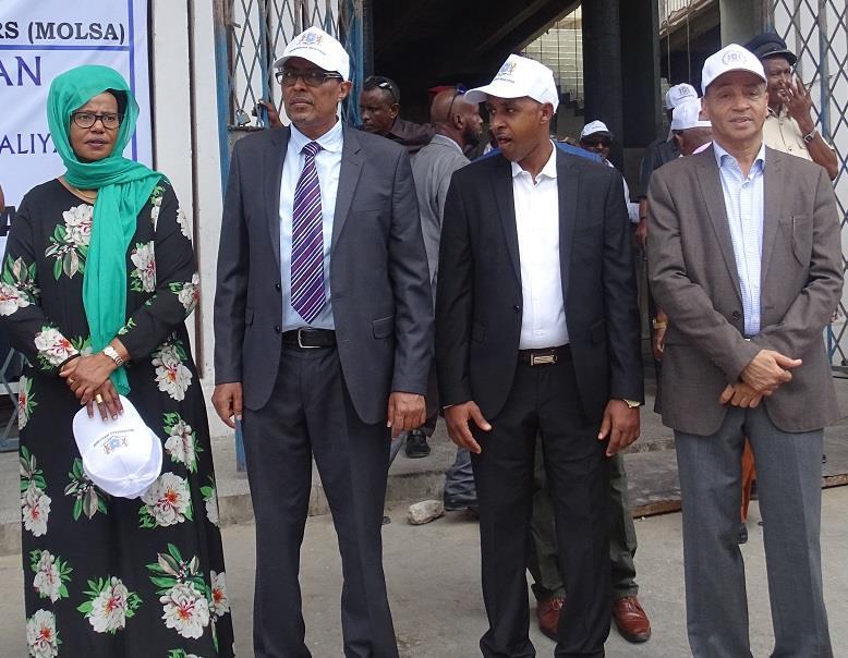The Minister of Labor and Social Affairs of the Republic of Somalia Hon Salah Ahmed Jama who was very pleased with the staff and the acceptance of the invitation issued by the Ministry of Labor and