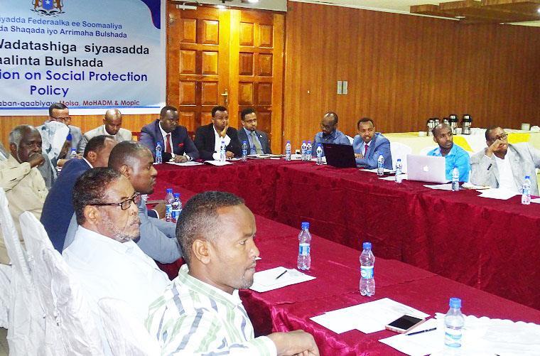 Ministries of Social Services participated consultative meeting on the Social Protection Policy The ministries of the social service of the Somali federal government attended on consultation meeting
