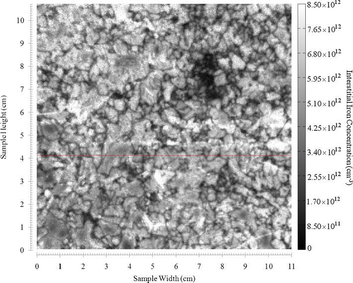 Interstitial iron concentrations across multicrystalline silicon wafers A. Y. Liu et al. Figure 1.
