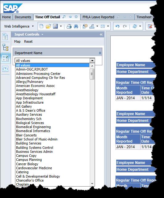 V. How do I use Input Controls? Input Controls enable you to save time by customizing the displayed Document to meet your needs without re-running the Document from the database.