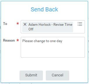 2. Review the task in the Approver s Inbox. See below to view all leave for your direct reports. Important: Some Time Off requests will appear in hours, rather than days.