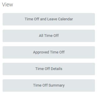 2. Under the View menu, click Time Off Summary. 3. Click Period. Select All Periods and then the month at the end of the holiday period (e.g.