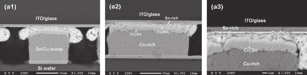 The Effect of Fillers in Nonconductive Adhesive on the Reliability of Chip-on-Glass Bonding with Sn/Cu Bumps 2109 (c) Fig.