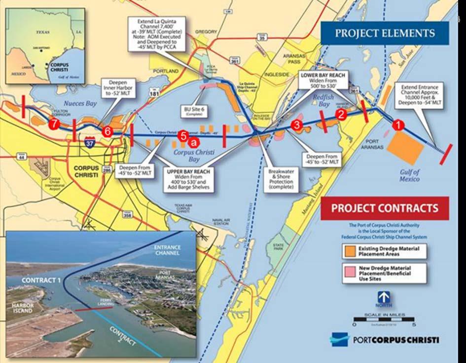 Corpus Christi Ship Channel, TX 9 Location: San Patricio and Nueces Counties, Texas Purpose: Navigation Phase: Construction