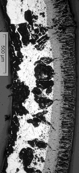 after pre-oxidation (~100 µm) and low