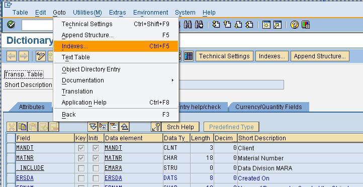 Setup Search for MPN Materials Display the Material Master table