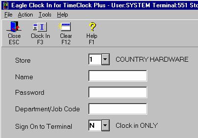 Clocking In Using the Eagle Browser You clock in at the start of your shift or at the end of a break at any PC with an Eagle Browser window. To clock in, do the following: 1.
