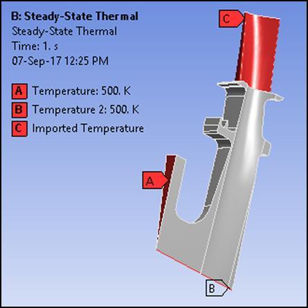 The nodal temperature values are saved as csv file format and the same is mapped over the blades.