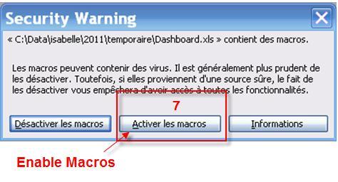 Click on the «Enable Macros»