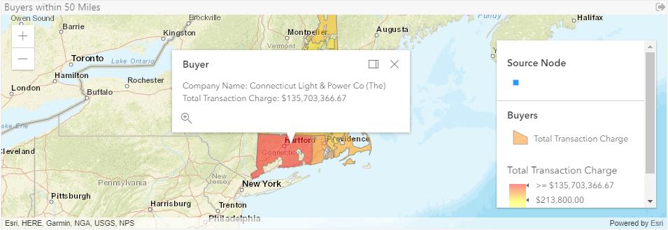 HELP GUIDE RENEWABLE INSIGHTS 23 Buyers within 50 miles This interactive map allows users to see which utilities spend the most on power products within 50 miles of this area.